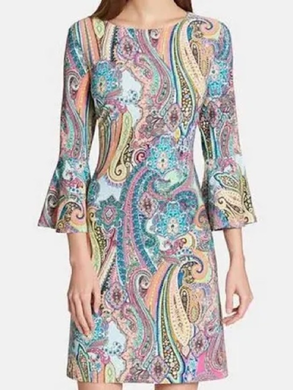 Tommy Hilfiger Paisley Print Bell-Sleeve Shift Dress - Multicolor. 4